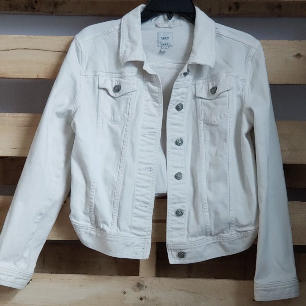 White denim jacket Gap